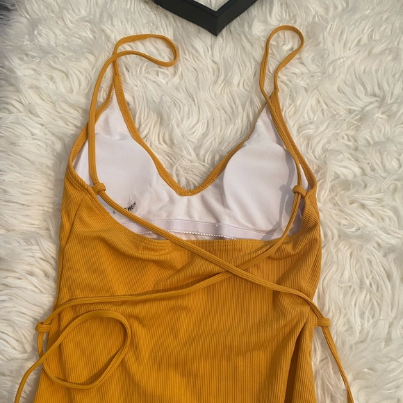 Shein Lace Up High Leg One Piece Swimsuit - Picture 4 of 5